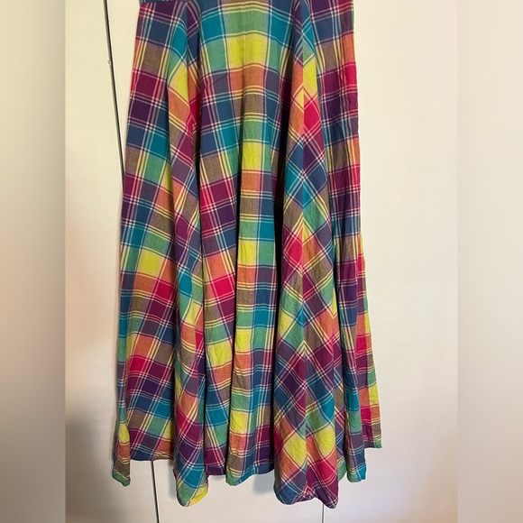 Retro inspired Handmade Cutesy Rainbow Plaid Women's Dress - Picture 6 of 9